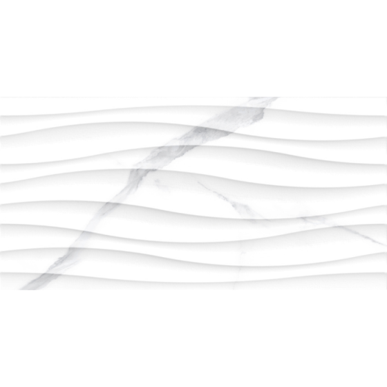 Ανάγλυφο γυαλιστερό πλακάκι τοίχου Livorno Wave Gris 30x60 με μαρμάρινη όψη